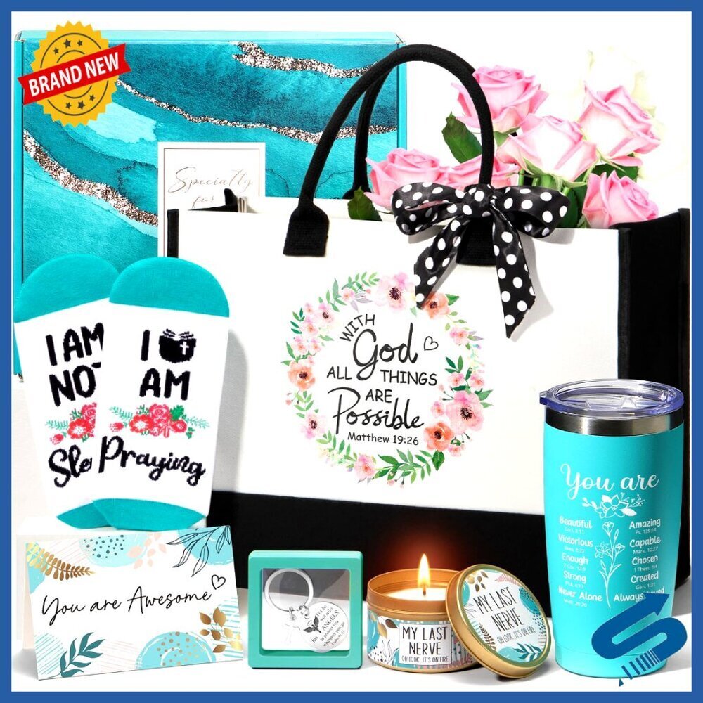 Inspirational Christian Gift Set with Canvas Tote Bag and Tumbler